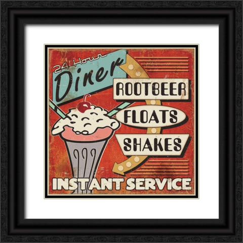 Diners and Drive Ins III Black Ornate Wood Framed Art Print with Double Matting by Pela Studio