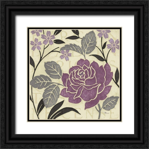 Perfect Petals II Lavender Black Ornate Wood Framed Art Print with Double Matting by Pela Studio