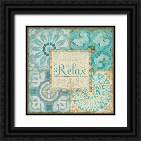 Ocean Tales Tile VI Black Ornate Wood Framed Art Print with Double Matting by Pela Studio