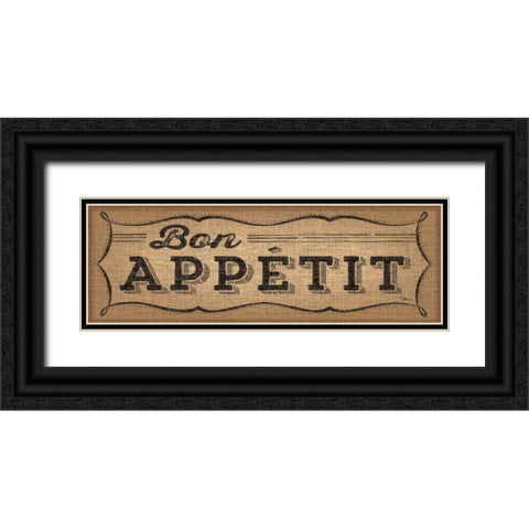 La Cuisine Burlap I Black Ornate Wood Framed Art Print with Double Matting by Pela Studio