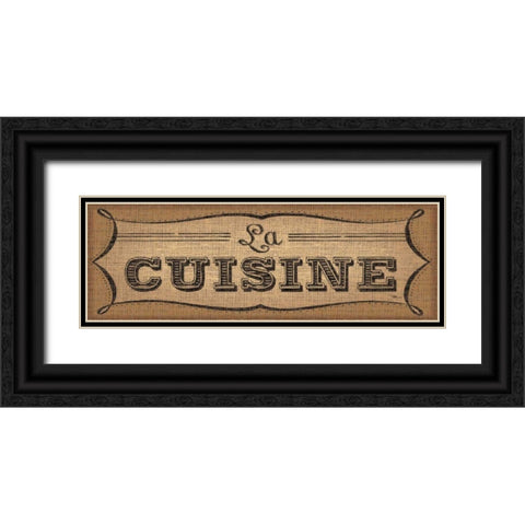 La Cuisine Burlap II Black Ornate Wood Framed Art Print with Double Matting by Pela Studio