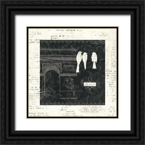 Love Paris II with Border Black Ornate Wood Framed Art Print with Double Matting by Adams, Emily