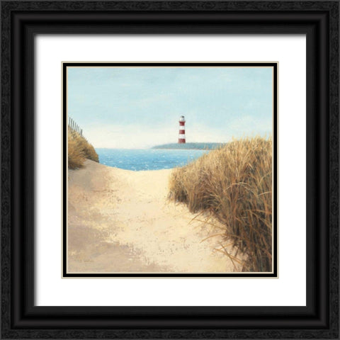 Beach Path Square Black Ornate Wood Framed Art Print with Double Matting by Wiens, James