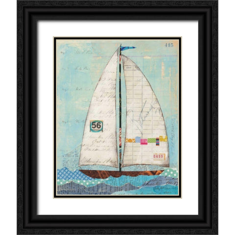 At the Regatta IV Black Ornate Wood Framed Art Print with Double Matting by Prahl, Courtney