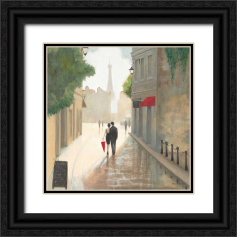 Paris Romance I Black Ornate Wood Framed Art Print with Double Matting by Fabiano, Marco