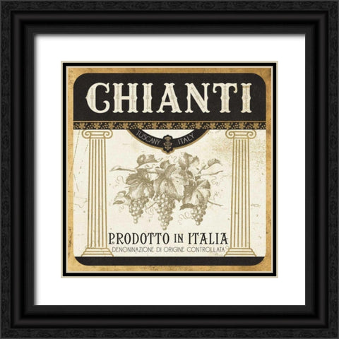 Wine Labels III Black Ornate Wood Framed Art Print with Double Matting by Pela Studio