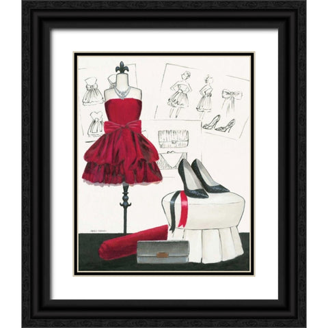 Dress Fitting II Black Ornate Wood Framed Art Print with Double Matting by Fabiano, Marco