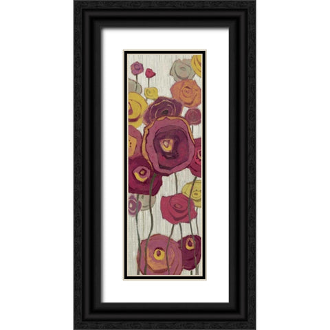 Lemongrass in Plum Panel I Black Ornate Wood Framed Art Print with Double Matting by Novak, Shirley