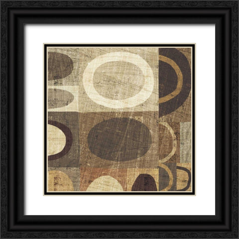 Modern Geometric Neutral II Black Ornate Wood Framed Art Print with Double Matting by Mullan, Michael
