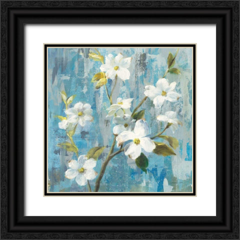 Graceful Magnolia I Black Ornate Wood Framed Art Print with Double Matting by Nai, Danhui