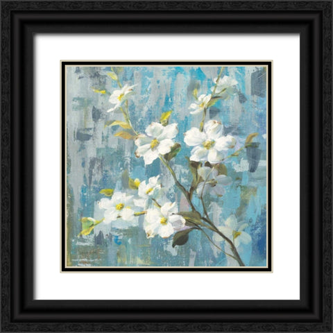 Graceful Magnolia II Black Ornate Wood Framed Art Print with Double Matting by Nai, Danhui