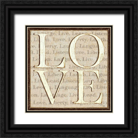 L is for Love Black Ornate Wood Framed Art Print with Double Matting by Pela