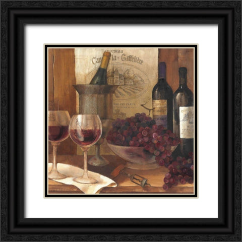 Vintage Wine  Crop Black Ornate Wood Framed Art Print with Double Matting by Hristova, Albena