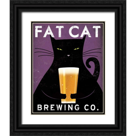 Cat Brewing no City Black Ornate Wood Framed Art Print with Double Matting by Fowler, Ryan