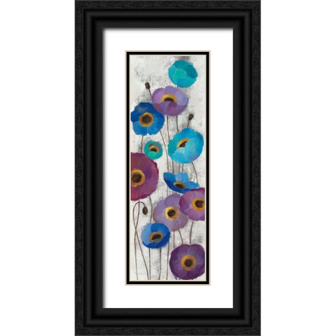 Bold Anemones Panel II Black Ornate Wood Framed Art Print with Double Matting by Vassileva, Silvia