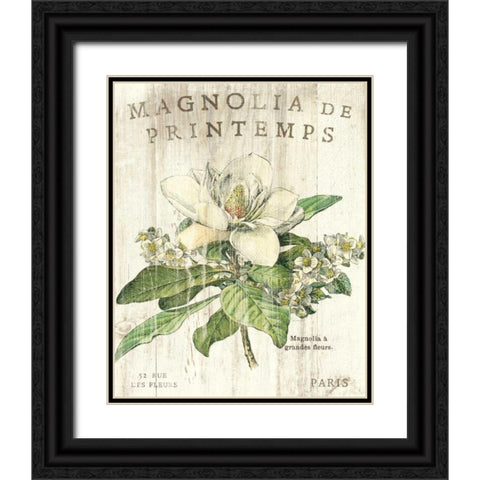 Magnolia de Printemps Black Ornate Wood Framed Art Print with Double Matting by Schlabach, Sue