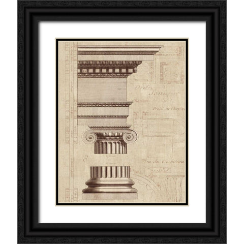 Architectural Rendering II Burlap Sepia Crop Black Ornate Wood Framed Art Print with Double Matting by Wild Apple Portfolio