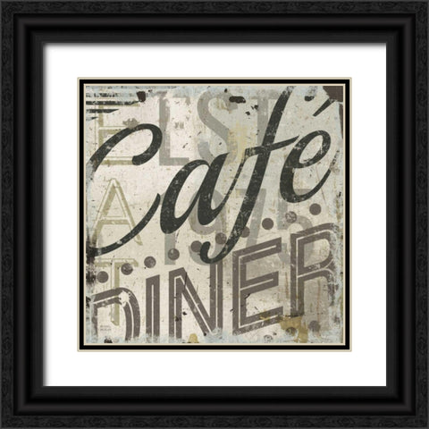 Restaurant Sign II Black Ornate Wood Framed Art Print with Double Matting by Mullan, Michael