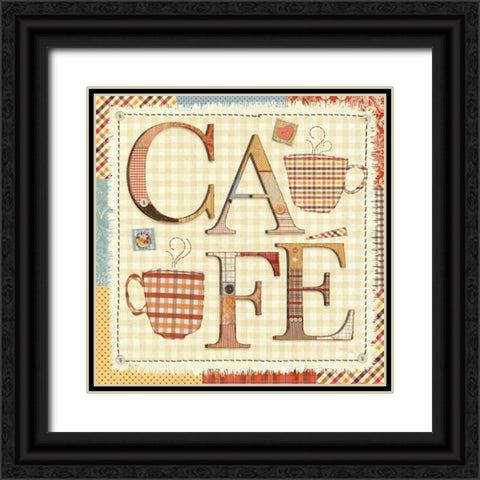 Patchwork Cafe I Black Ornate Wood Framed Art Print with Double Matting by Pela Studio
