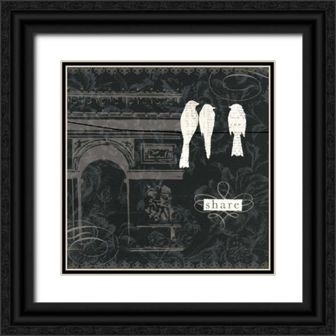 Love Paris II Black Ornate Wood Framed Art Print with Double Matting by Adams, Emily