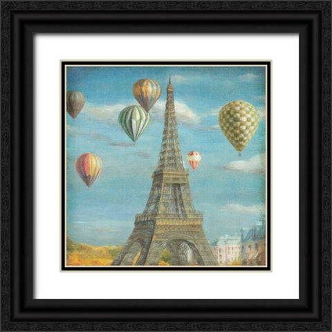 Balloon Festival Black Ornate Wood Framed Art Print with Double Matting by Nai, Danhui