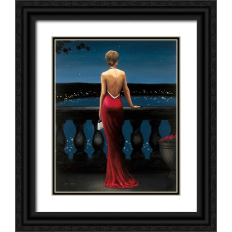 Thinking of Him Black Ornate Wood Framed Art Print with Double Matting by Wiens, James