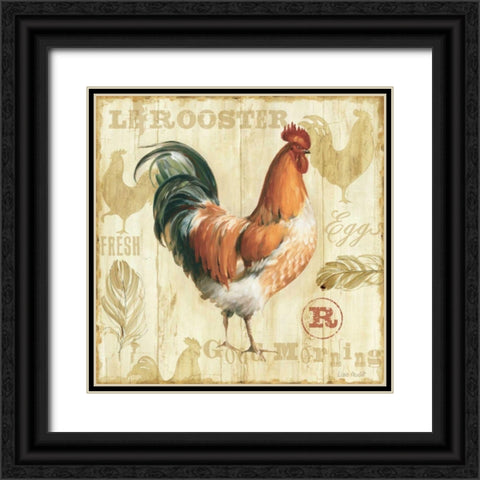Joli Rooster IC Black Ornate Wood Framed Art Print with Double Matting by Audit, Lisa