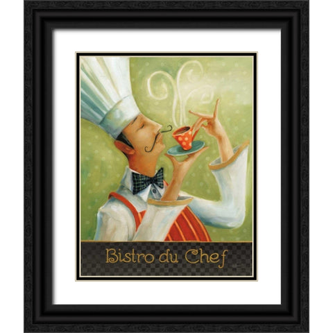 Cafe Moustache I Black Ornate Wood Framed Art Print with Double Matting by Audit, Lisa