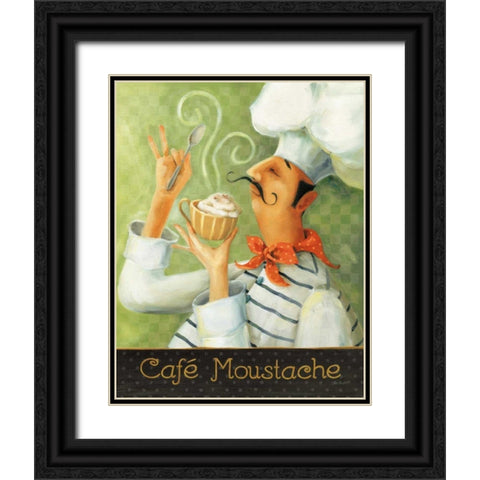 Cafe Moustache II Black Ornate Wood Framed Art Print with Double Matting by Audit, Lisa