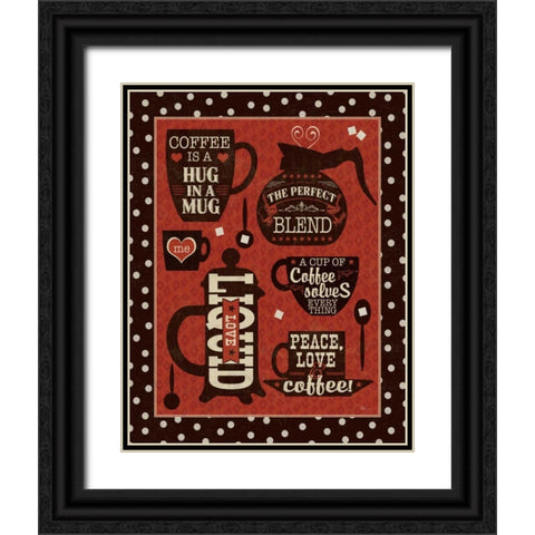 Coffee Talk II  Black Ornate Wood Framed Art Print with Double Matting by Pela Studio