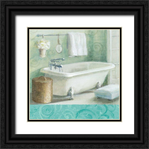 Refresh Bath Border I Black Ornate Wood Framed Art Print with Double Matting by Nai, Danhui