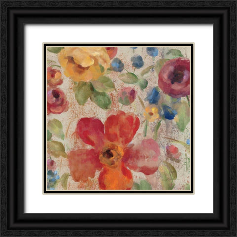 April Rain Flowers II Black Ornate Wood Framed Art Print with Double Matting by Vassileva, Silvia