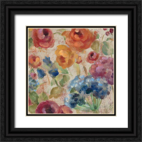 April Rain Flowers III Black Ornate Wood Framed Art Print with Double Matting by Vassileva, Silvia
