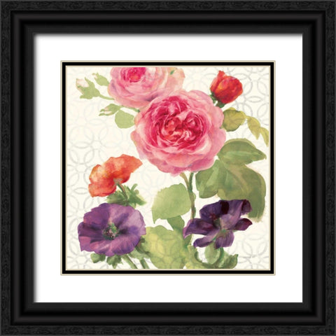 Watercolor Floral III Black Ornate Wood Framed Art Print with Double Matting by Nai, Danhui