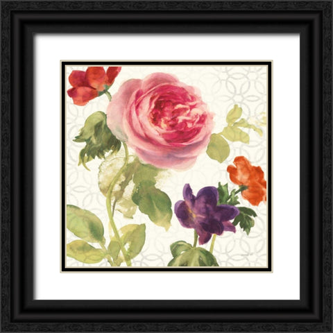 Watercolor Floral IV Black Ornate Wood Framed Art Print with Double Matting by Nai, Danhui