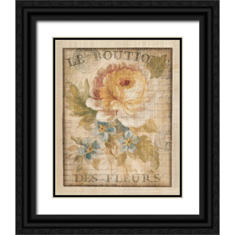 Parisian Flowers I Black Ornate Wood Framed Art Print with Double Matting by Nai, Danhui