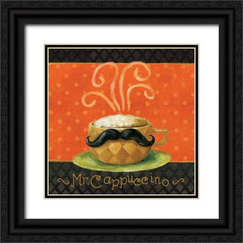 Cafe Moustache IV Square Black Ornate Wood Framed Art Print with Double Matting by Audit, Lisa