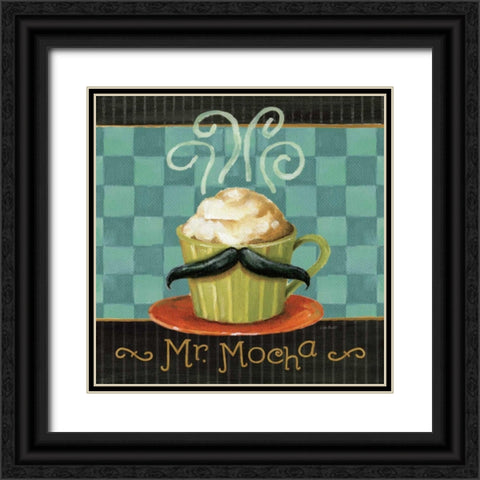 Cafe Moustache V Square Black Ornate Wood Framed Art Print with Double Matting by Audit, Lisa