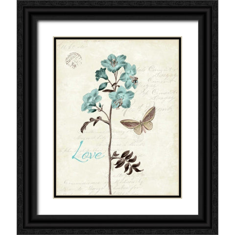 Slated Blue I Black Ornate Wood Framed Art Print with Double Matting by Pertiet, Katie