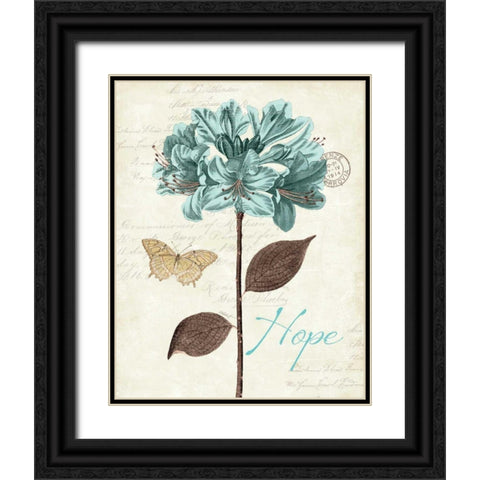 Slated Blue II Black Ornate Wood Framed Art Print with Double Matting by Pertiet, Katie