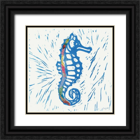Sea Creature Sea Horse Color Black Ornate Wood Framed Art Print with Double Matting by Prahl, Courtney