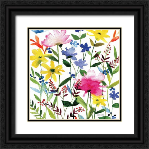 Annes Flowers Crop II Black Ornate Wood Framed Art Print with Double Matting by Tavoletti, Anne