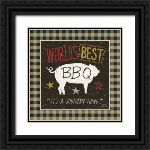 Southern Pride Best BBQ Black Ornate Wood Framed Art Print with Double Matting by Mullan, Michael
