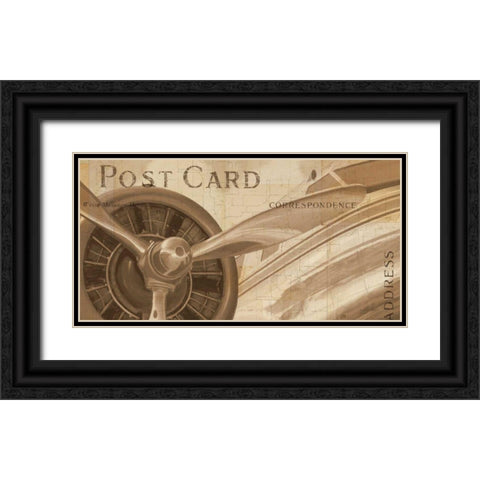 Travel by Air I Sepia Black Ornate Wood Framed Art Print with Double Matting by Fabiano, Marco