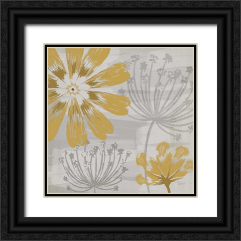 Flowers in the Wind I Black Ornate Wood Framed Art Print with Double Matting by Charron, Veronique