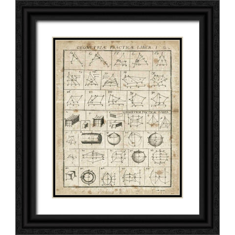 Geometric Chart I Black Ornate Wood Framed Art Print with Double Matting by Wild Apple Portfolio
