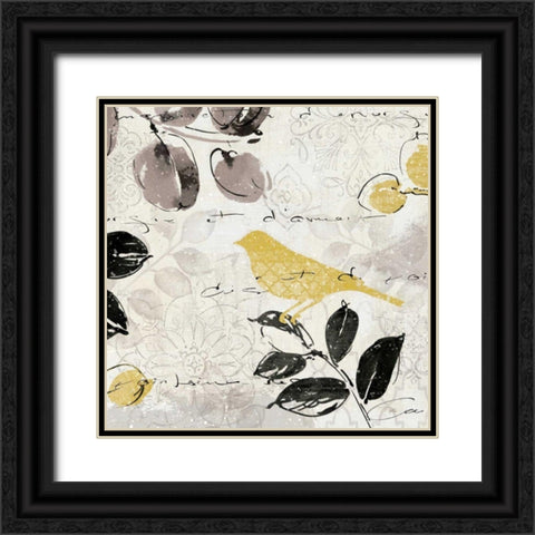 Plume and Motif II Black Ornate Wood Framed Art Print with Double Matting by ERR, Pela