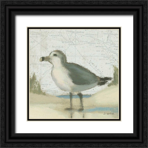 Beach Bird II Black Ornate Wood Framed Art Print with Double Matting by Wiens, James