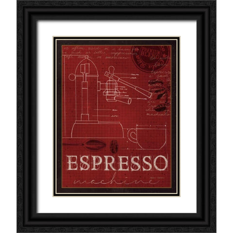 Coffee Blueprint IV v2 Black Ornate Wood Framed Art Print with Double Matting by Fabiano, Marco