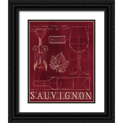 Wine Blueprint IV v2 Black Ornate Wood Framed Art Print with Double Matting by Fabiano, Marco